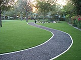 Bonded rubber mulch walkway installed a city park